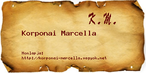 Korponai Marcella névjegykártya